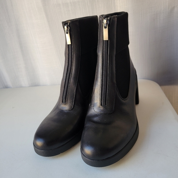 ABEO Metropolis Zip women's chunky heel leather boots size 9 - Picture 2 of 9